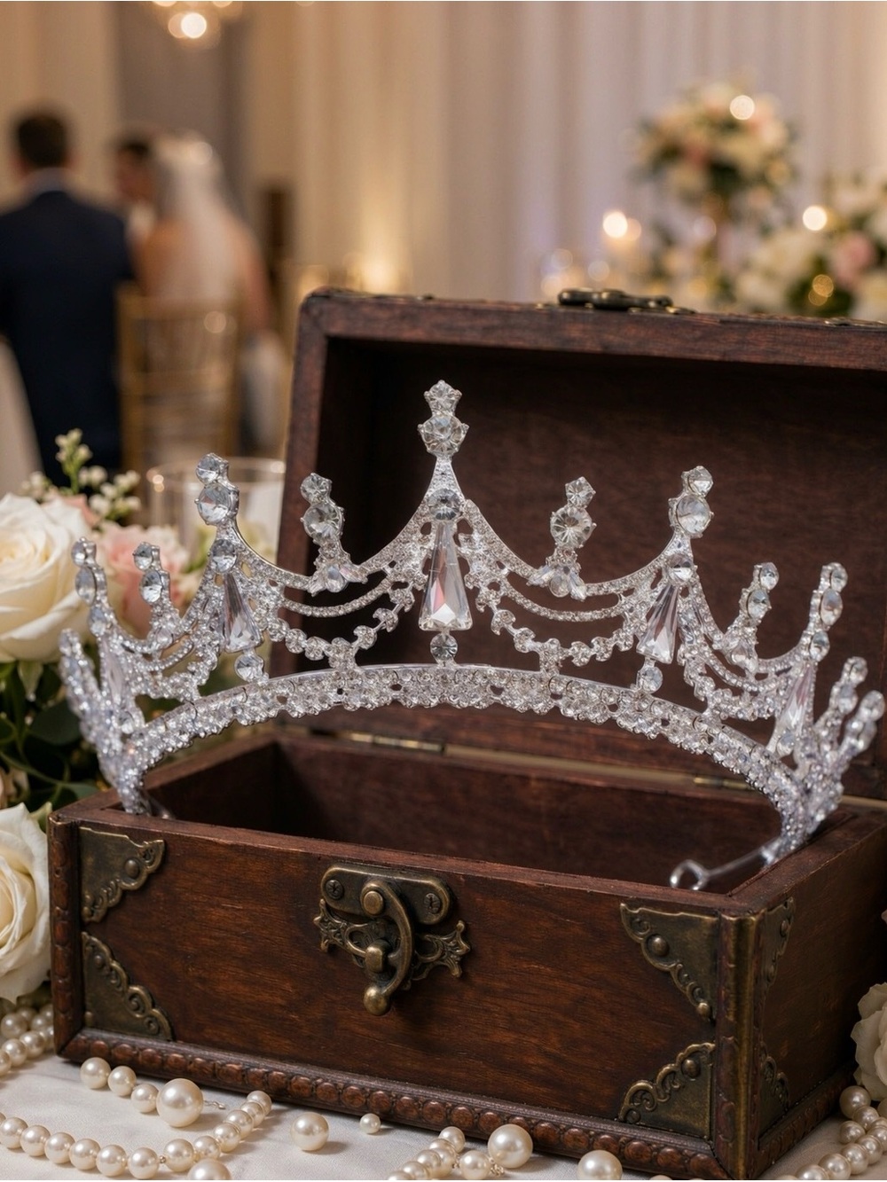 Crystal Bridal Tiara Crown - Silver Sparkle